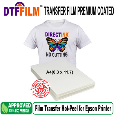 20PK DTF Film A4 Direct Heat Transfer Print on T-Shirt for Epson Printer