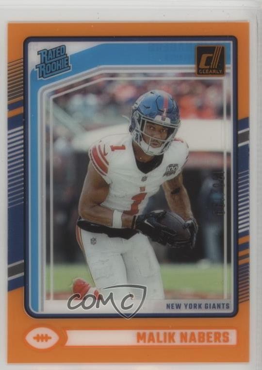 2024 Panini Clearly Donruss Rated Orange /199 Malik Nabers #55 Rookie RC 8f7