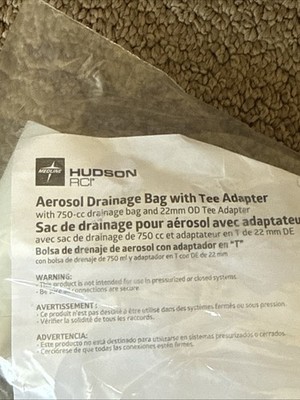 Medline Aerosol Drainage Bag with Tee Adapter Ref HUD1740