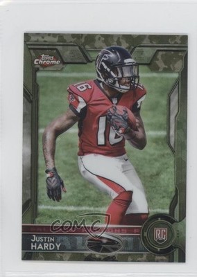 2015 Chrome Mini Rookies STS Camo Refractor 77/99 Justin Hardy Rookie RC yf0