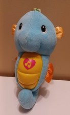 Fisher Price Soothe and Glow Seahorse Plush Blue Music Lights Works