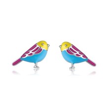 Sterling Silver Little Bird Earrings Stud for Women Teen Girls Colorful Small Bi