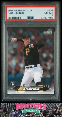 2024 Topps Stadium Club #237 Paul Skenes Pirates RC PSA 8
