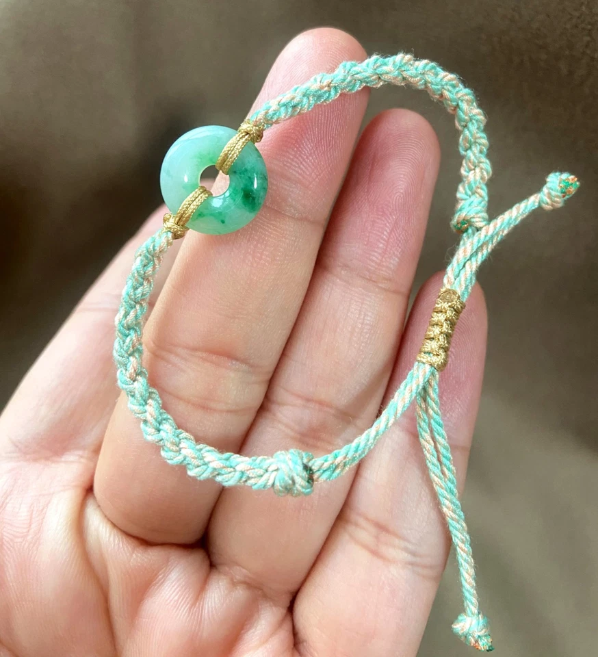 Сертифицированные браслеты класса А из нефрита жадеита ледяного зеленого пончика натуральные необработанные - Изображение 4 из 4