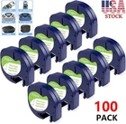 100PK LT 91330 Dymo Letratag Refills Compatible with Dymo Label Maker Tape 12mm
