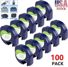 100PK LT 91330 Dymo Letratag Refills Compatible with Dymo Label Maker Tape 12mm
