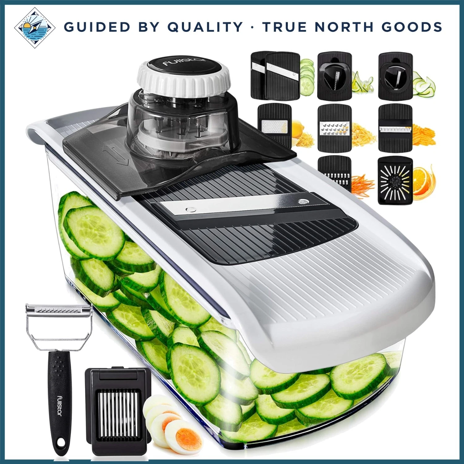 11-in-1 Mandoline Slicer with Stainless Steel Blades for Fruits and Vegetables
Opens in a new window