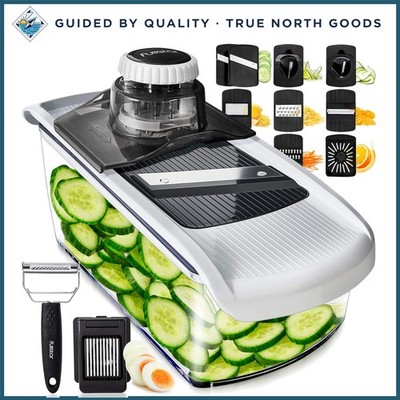 11-in-1 Mandoline Slicer with Stainless Steel Blades for Fruits and Vegetables