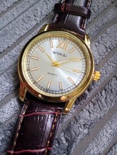 ** SALE * LAST ONE ** Wokai Men Ladies Gold Quartz,  Silver face