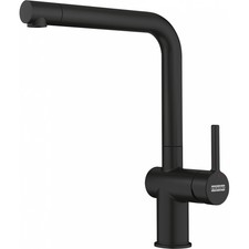 Franke Active Matt Black Single Lever Kitchen Tap Brass L-Spout Swivel