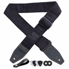 Guitar Strap 2 inch Corduroy Guitar Straps with Full Grain Leather End, for B...