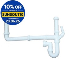 Sinkoro 2 Bowl Kitchen Sink Waste Pipe Kit Easy To Fit Durable