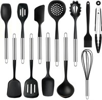 KüChenhelfer-Set 12-Teilig Silikon Kochutensilien Edelstahlgriff ZubehöR