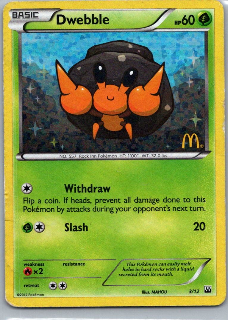 Pokemon TCG Dwebble 3/12 McDonalds Collection 2012 Holo HP