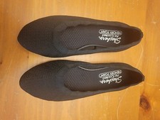 Skechers Cleo Recycled Washable Knit Flats Love Spell Black Size 7 NWT Ballet