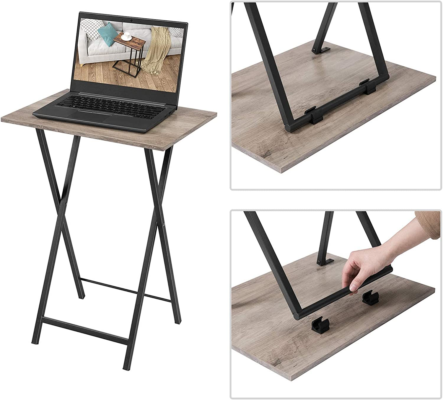 HOOBRO Side Table 2 Set, Small Folding Tables, TV Dinner Table, TV Trays, Snack eBay