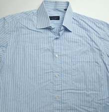 Canali Dress Shirt Mens 16 x 41 Blue Striped Long Sleeve Button Up Blue