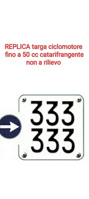 Targa Ciclomotore X10 PORTA TARGA PORTATARGA PER CICLOMOTORE