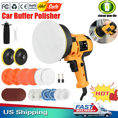  Car Polisher Buffer Sander 800W Polishing Machine Kit Waxing with 5'' Pad Bonnet