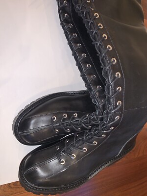 ZARA SPECIAL EDITION LACE-UP THIGH HIGH COMBAT BLACK LEATHER ZARA SPECIAL EDITION LACE-UP THIGH HIGH COMBAT BLACK LEATHER