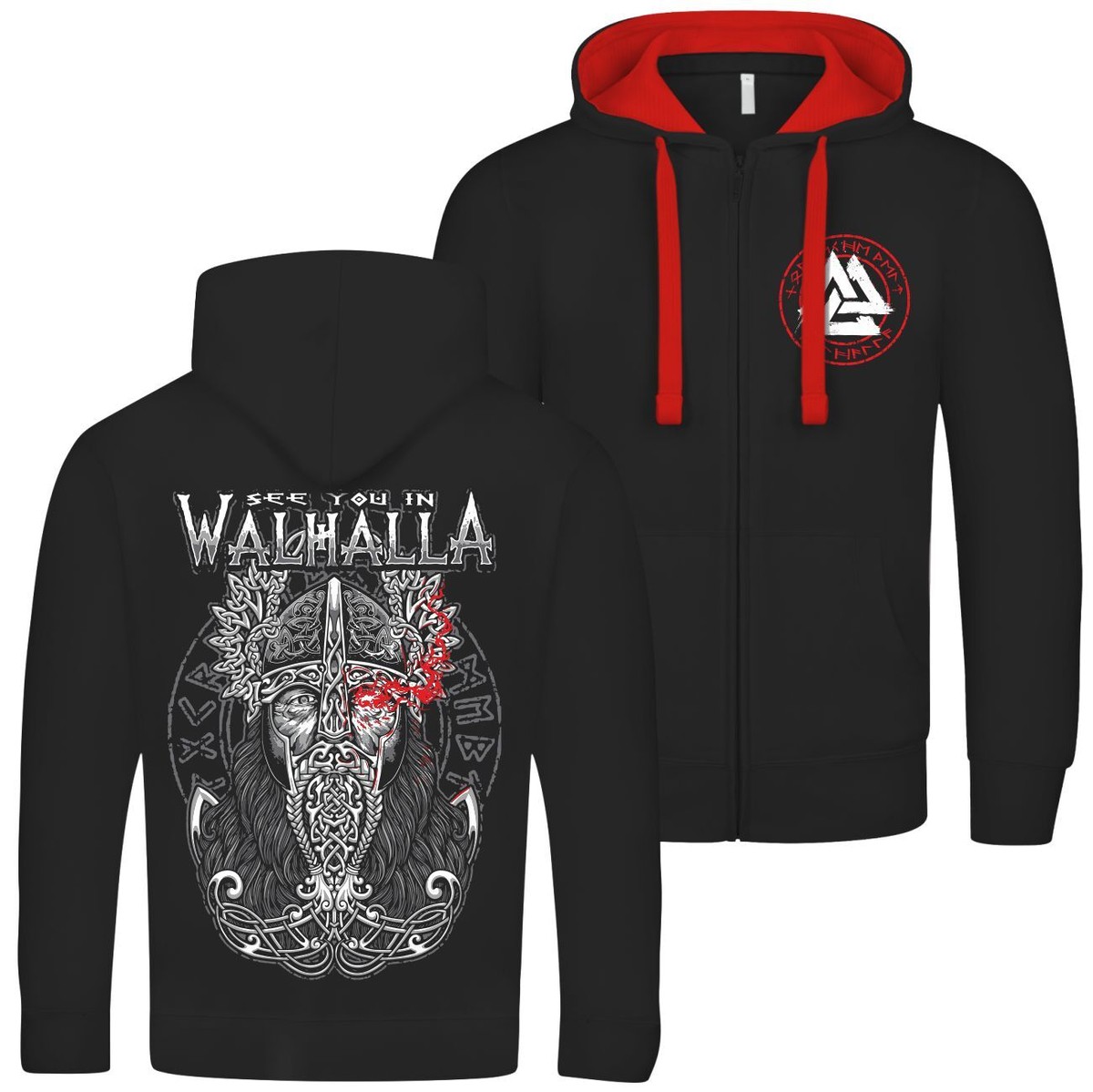 Herren Kapuzenjacke Odins Auge Walhalla wikinger odin wotan
