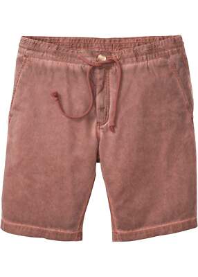 Neu Bermuda gewaschener Optik Regular Fit Gr. 48 Mahagonibraun Herren Kurz-Hose