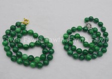 6/8/10/12mm Natural Green Jade Gemstone Round Beads Necklace 18'' Handmade