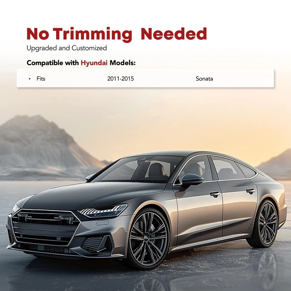 Alfombrillas negras delanteras y traseras 3 piezas para Hyundai Sonata 2011 2012 2013-2015 Foto 2 de 4