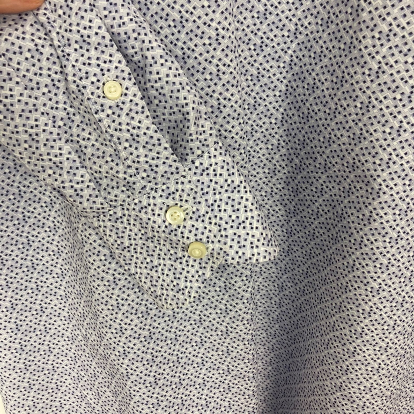 Thomas Dean Geometric Pattern Button Front Shirt … - image 8