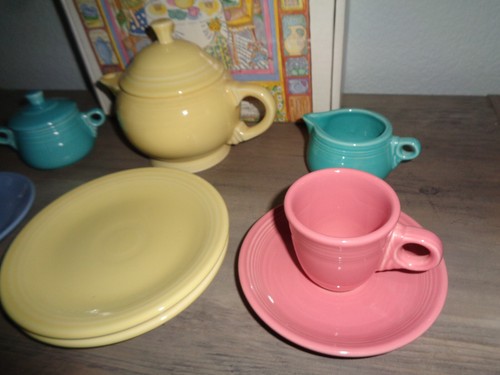 11pc MY FIRST FIESTA Homer Laughlin Fiestaware Chrildren's Tea Set - Picture 2 of 3
