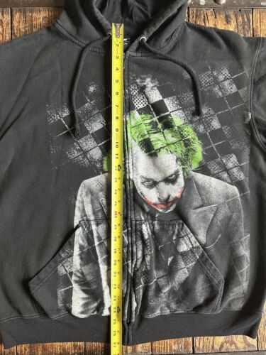 2009 Dark Knight Joker Zip Up Hoodie Sweatshirt Batman XL Movie Promo DC Comics - Picture 8 of 8