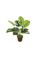 Kunstpflanze Monstera Tischpflanze Zimmerpflanze 12 BläTter 45Cm