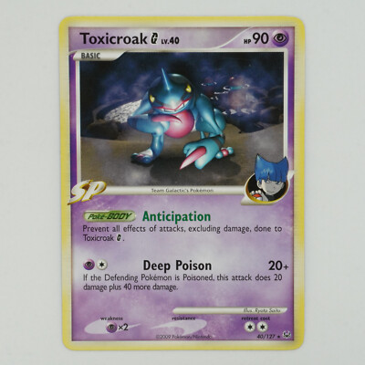 Toxicroak 40/127 Rare Platinum Pokemon Card