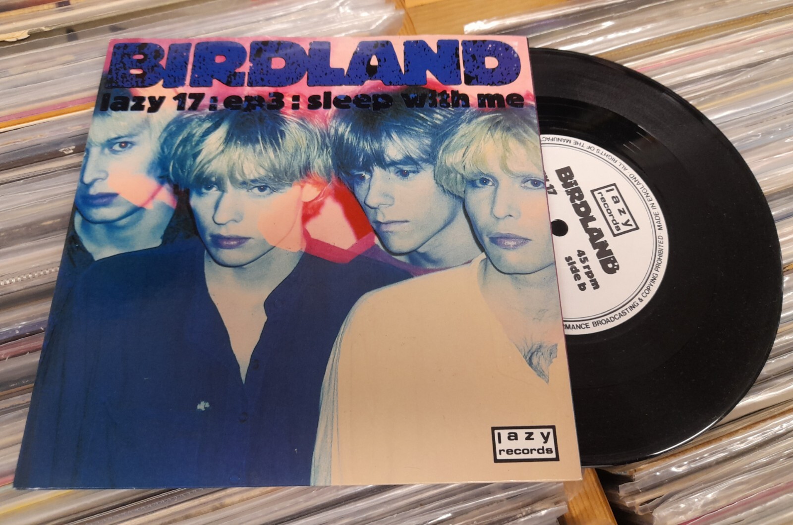 Birdland Sleep With Me/Wanted 7"" Vinyl Single 1990 Indie LAZY RECORDS Lazy 17