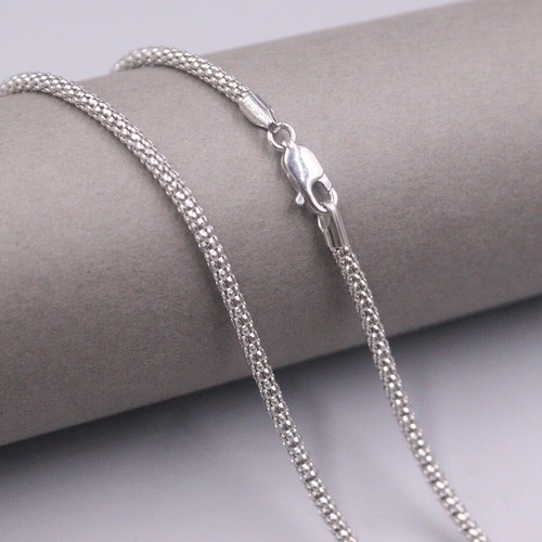 Real 18K White Gold Chain For Women Man 