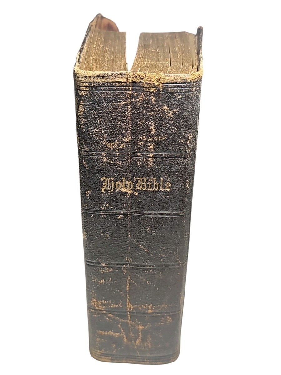 Antique 1878 Holy Bible Leather Bound American Bible Society NY