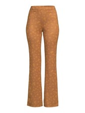 New No Boundaries Brown Floral Knit Flare Pants Juniors Women Many Sizes