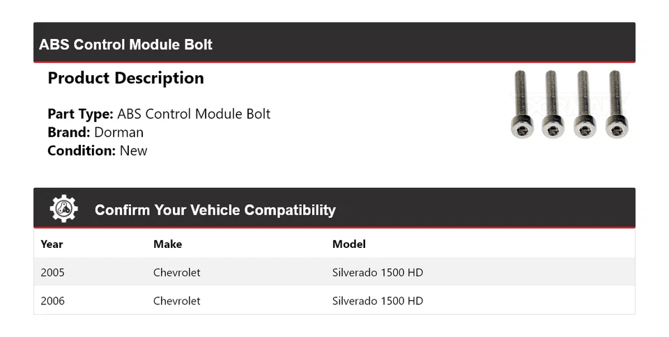 Perno módulo de control ABS Dorman HD Dorman 2005-2006 para Chevrolet Silverado 1500 Foto 2 de 4