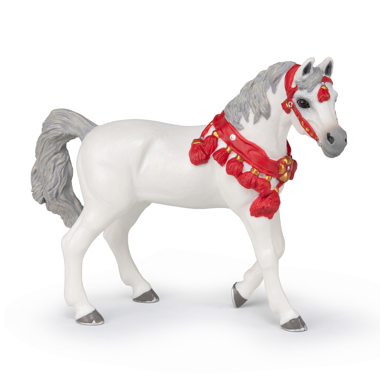 Papo 51568 White Arabian Horse In Parade Uniform 13 Cm Horse World