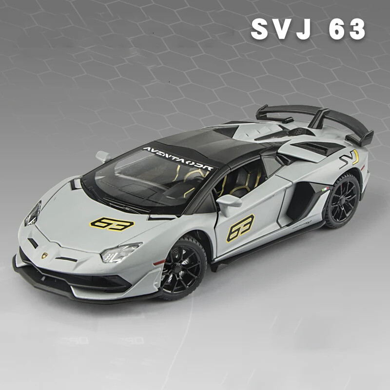 1:24 Lamborghini Aventador SVJ63 Alloy Toy Car Model Diecast