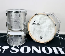 Sonor Vintage Series 22,13,16 Vintage Silver Glitter 6mm Beech Shell