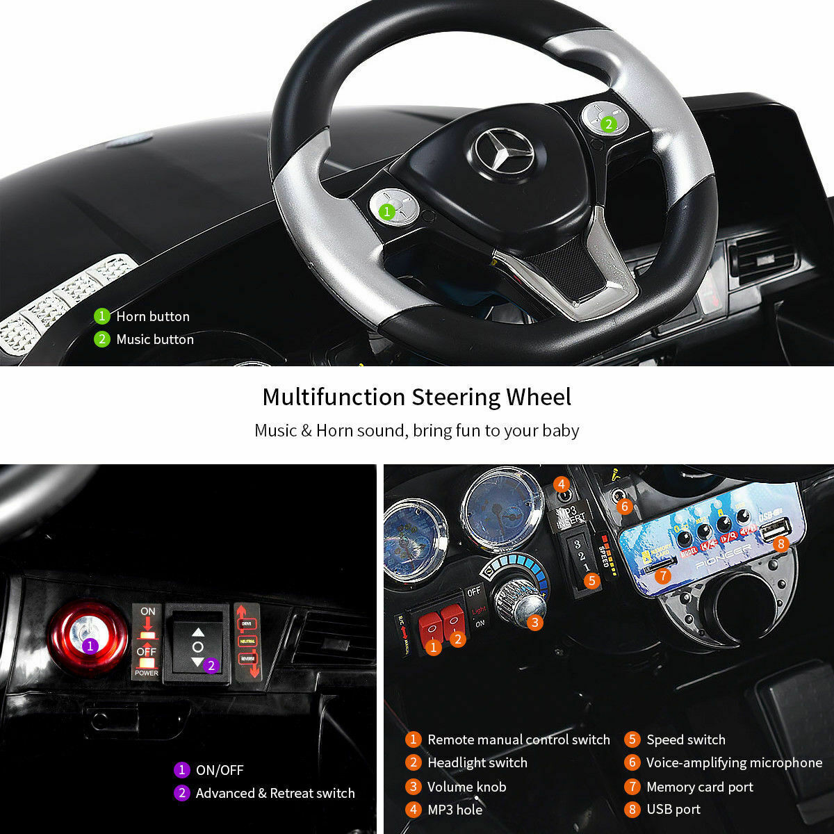 mercedes ml350 6v electric ride on car with remote