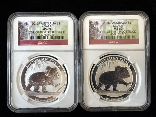 2016 P $1 Australia 1 oz Silver Koala NGC MS 69 ONE OF FIRST 3900 Struck