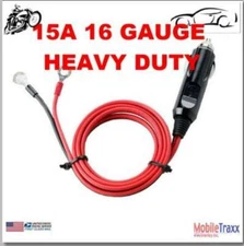 12V 15A 16AWG 16" Long Male Plug Cigarette Adapter Power Lighter Cord