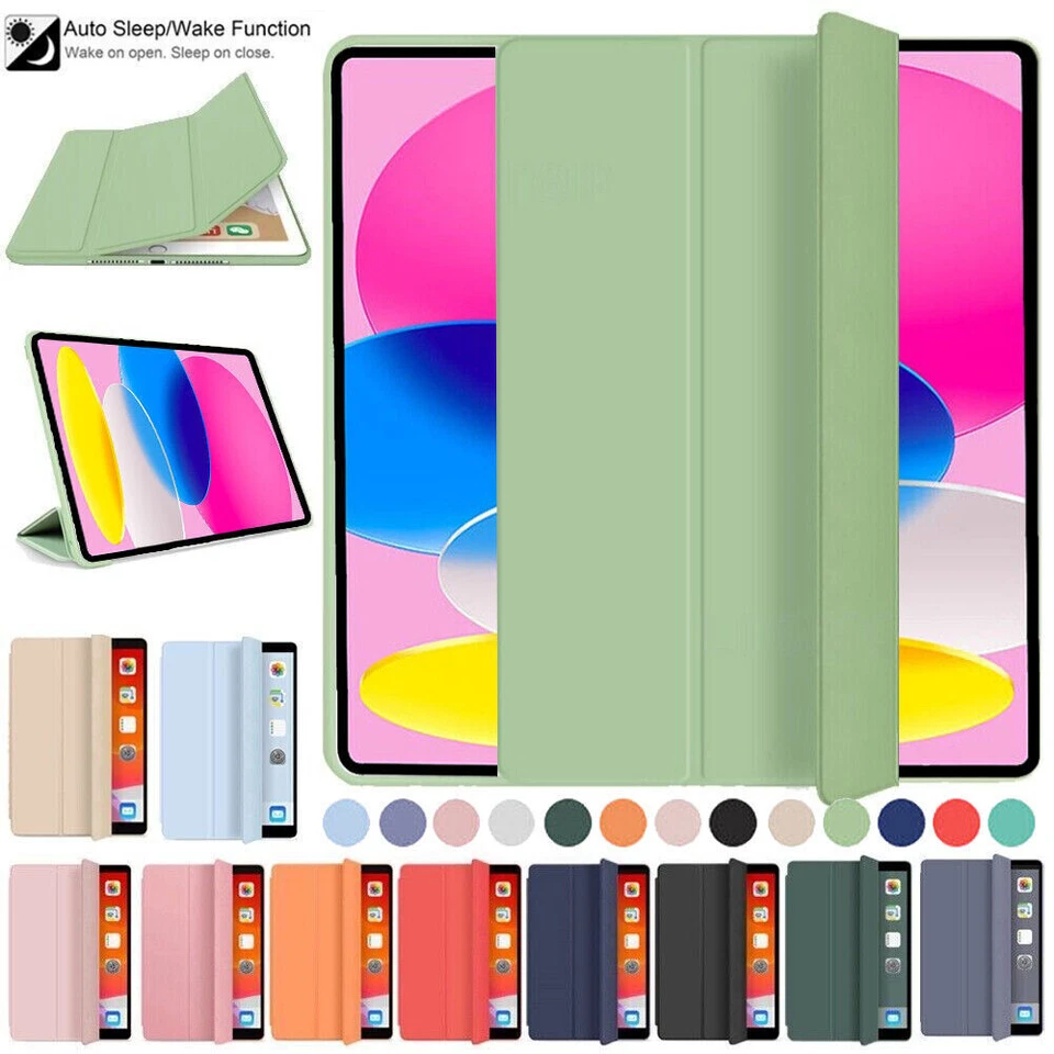 For iPad 10.9'' 10th 9 8 7 6 5th 10.2 9.7 Air Pro Shell Case Smart Leather Cover - Image 2 of 4