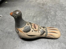 Vtg Mexican Tonala Ceramic Bird Figurine Folk Art Dove Hand Painted 11" Long