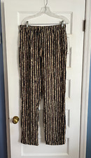 VTG SAG HARBOR WOMEN'S SIZE LARGE STRIPED PRINT RAYON ELASTIC PANTS 1990S NWT 