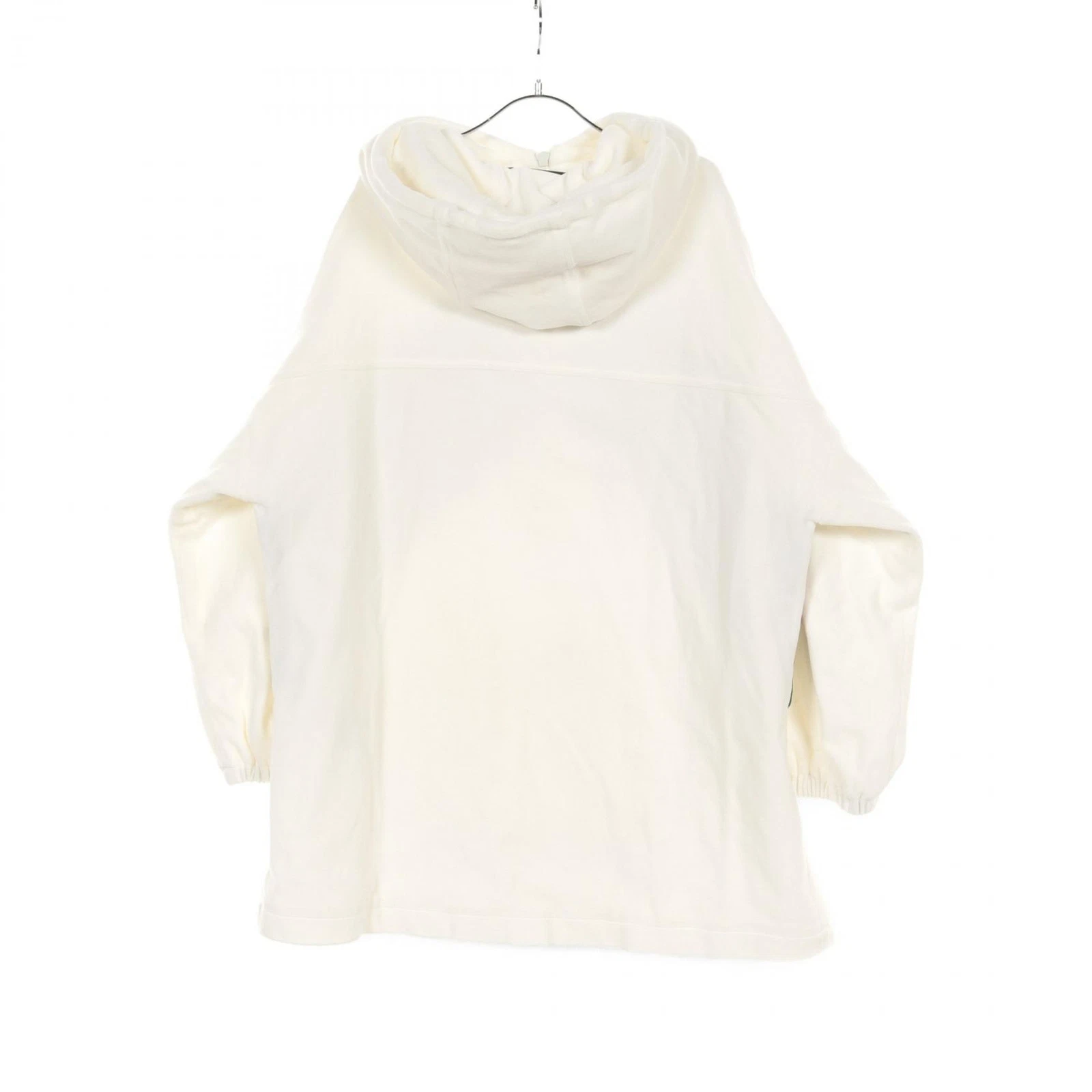 Abito Gucci Web Stripe Ciniglia Cotone Felpa con Cappuccio 678707 Nylon Bianco Usato Do