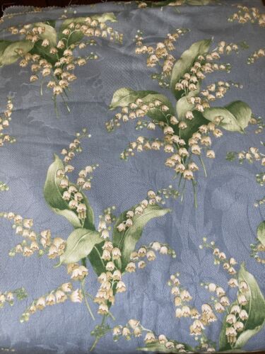 P Kaufmann Lily of the Valley Blue Jacquard Drapery Upholstery Fabric 7 Yds + - Picture 1 of 12