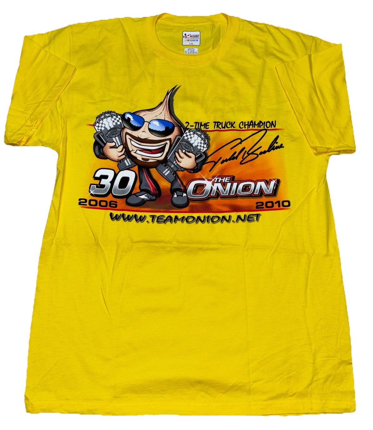 NWT Todd Bodine The Onion 2-Time Truck Champion T Shirt Chase Authentics